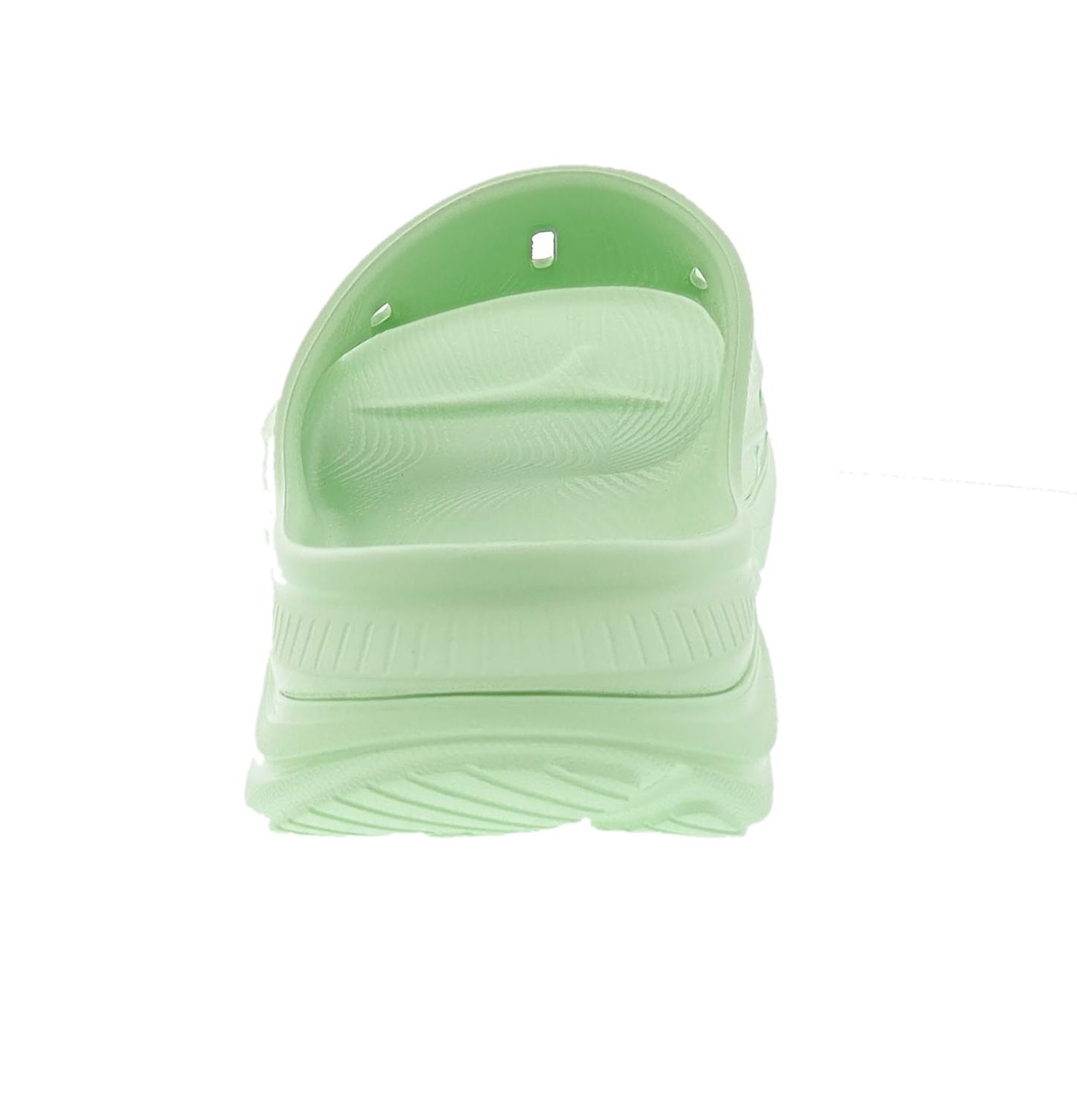 
                  
                    Back view of left Lime glow Hoka Unisex Ora Recovery Slide 3 Orthopedic Slide
                  
                