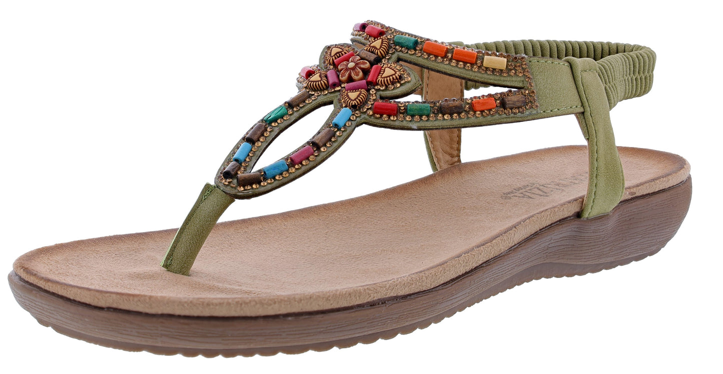 
                  
                    Patrizia Crema Wedge Thong Sandals By Spring Step
                  
                
