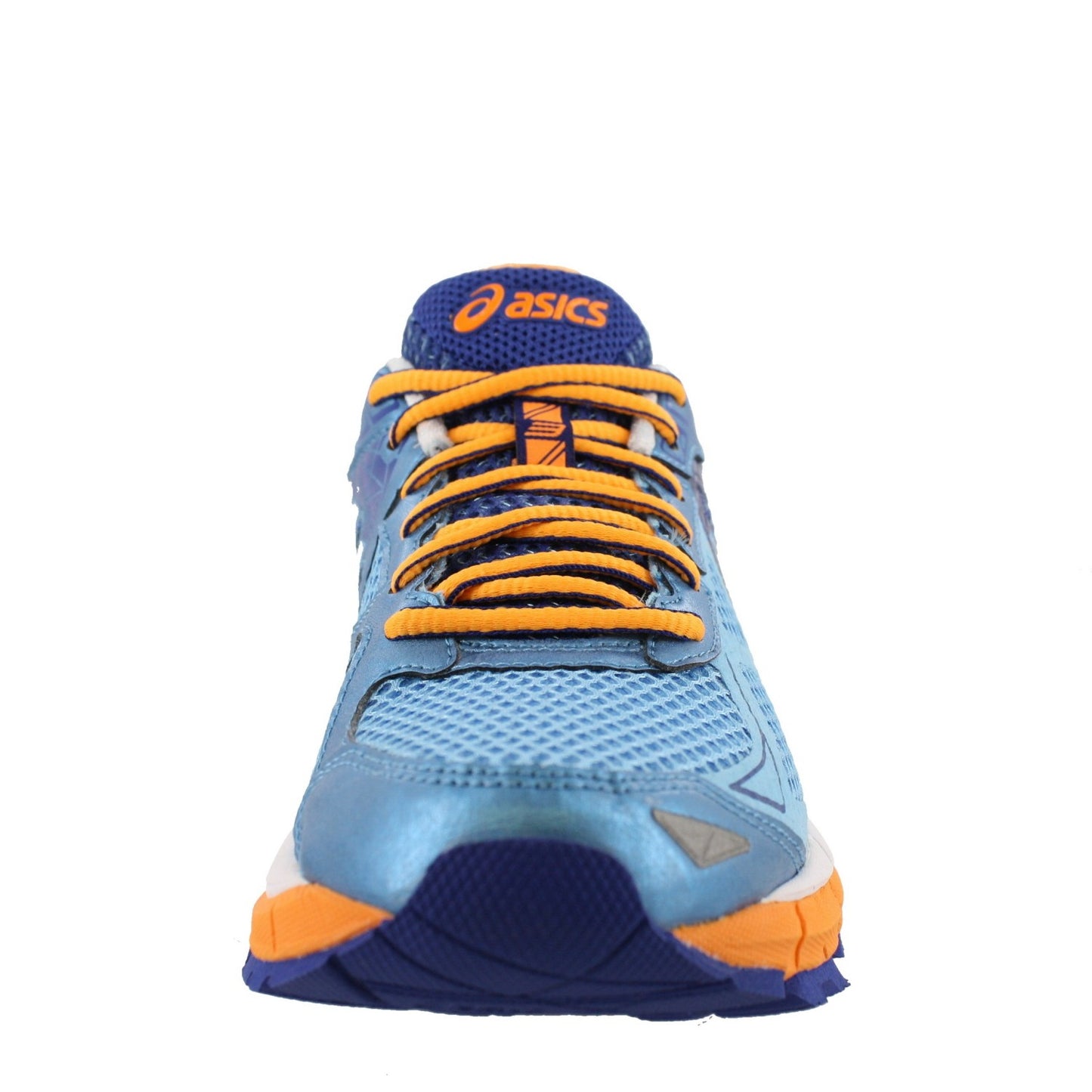 
                  
                    Front of Soft Blue/Silver/Deep Blue ASICS Women Walking Trail Cushioned Running Sneakers
                  
                
