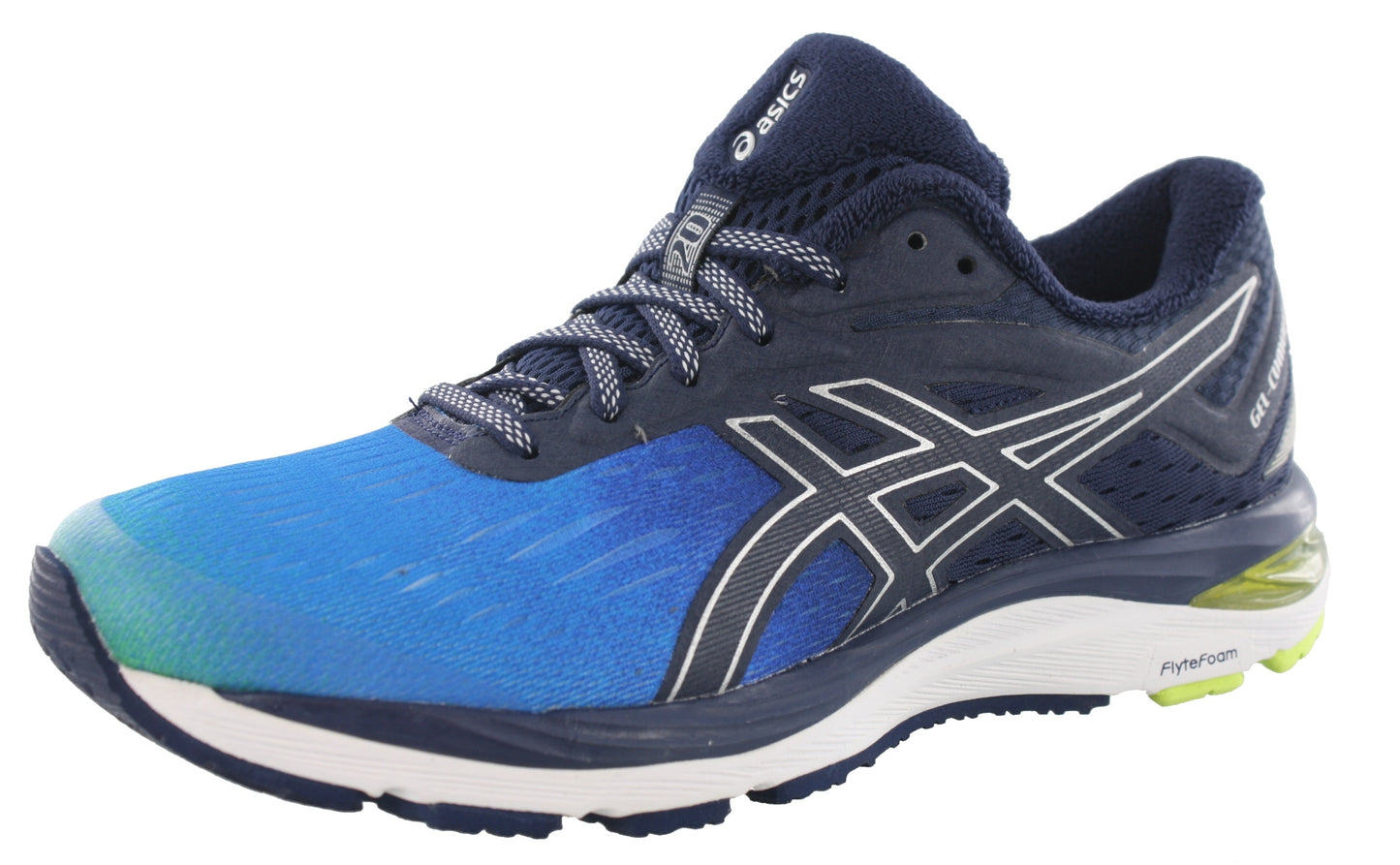 Lateral of Island Blue / Peacoat1240 ASICS Women Gel Cumulus 20 SP Cushioned Running Shoes