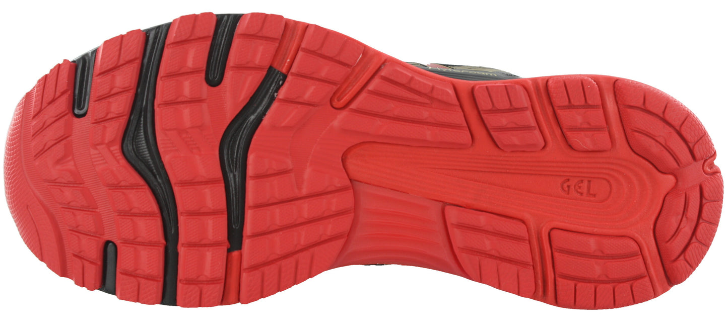 
                  
                    Red & Black Sole of Black with gold and red accents ASICS Men Walking Trail Cushioned Running Shoes Gel Nimbus 21
                  
                